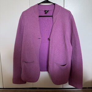 Vintage Eileen Fisher Purple Button Open Sweater